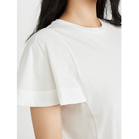Joie Aeowin Cotton White Flutter Sleeve Tee NWT $138 - Picture 6 of 10